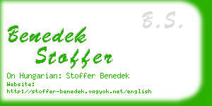 benedek stoffer business card